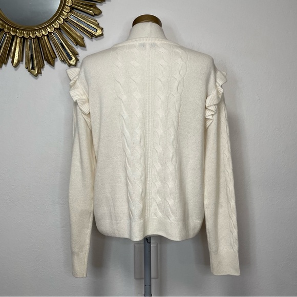 Scott & Scott Cashmere Cable Knit Ruffle Sweater - Picture 8 of 15